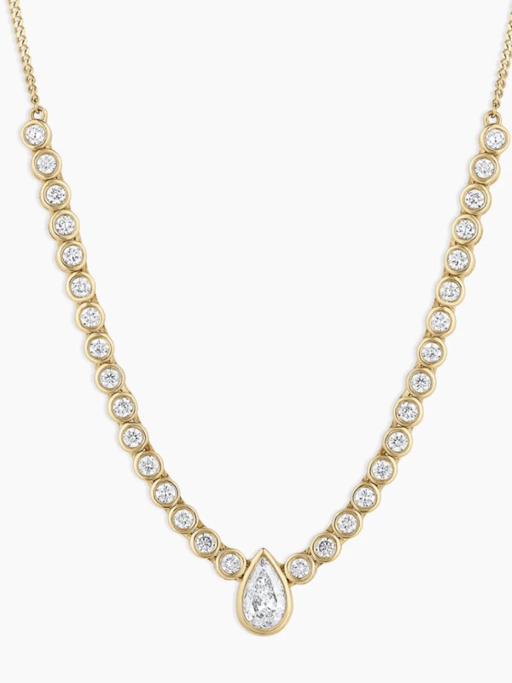 Gorjana 14K Lab Grown Diamond Pear Row Necklace SOLD OUT ONLINE